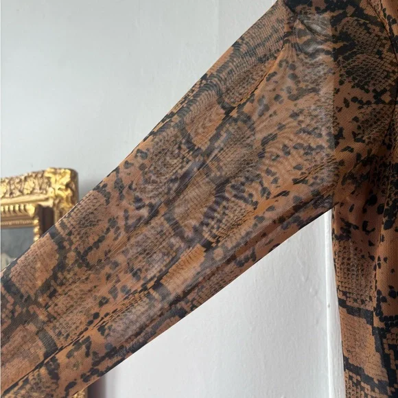 Zara Brown and Black Snake Print Dress - Picture 3 of 3